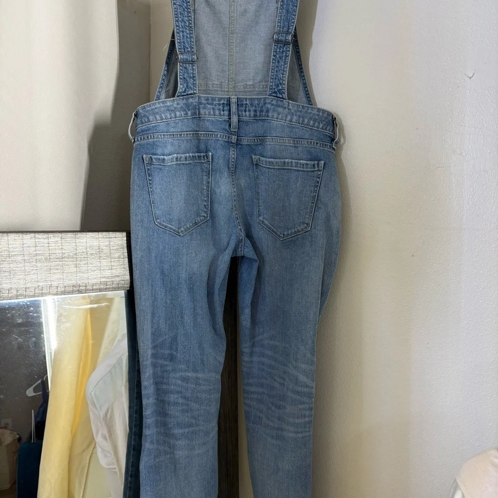 Arizona Jean Company Blue Distressed Denim Overalls